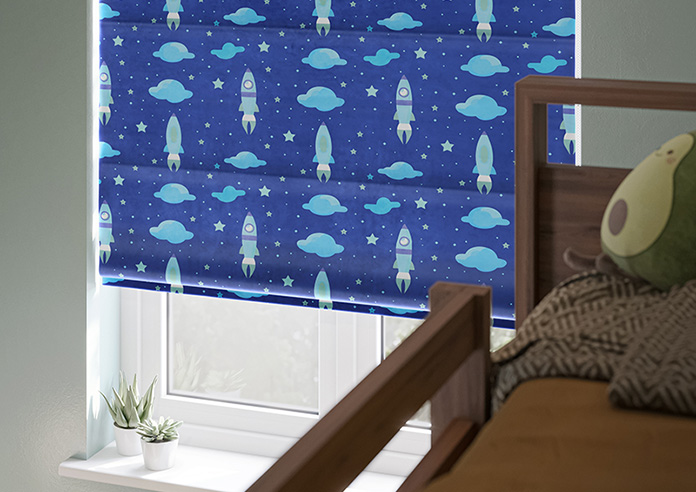 Blast Off, Blue Comet - Roman Blind - Image 5